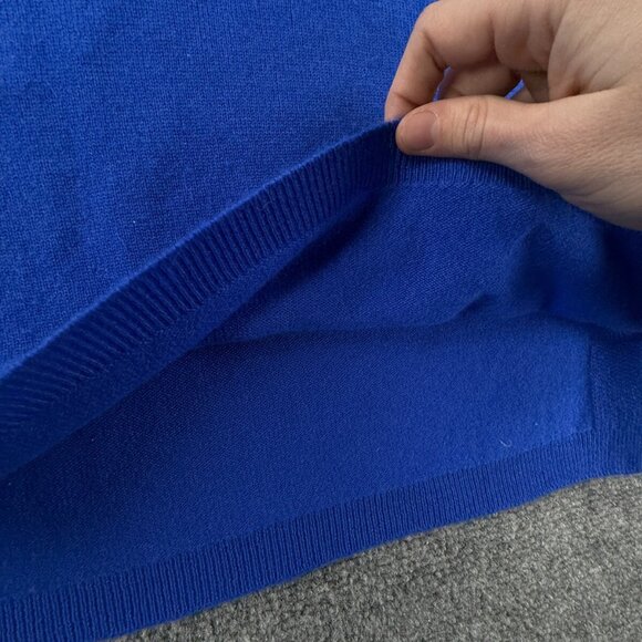 J Crew NO HOLES All Cashmere Sweater Vibrant Blue Super Soft Small Knit Adult - Picture 9 of 15
